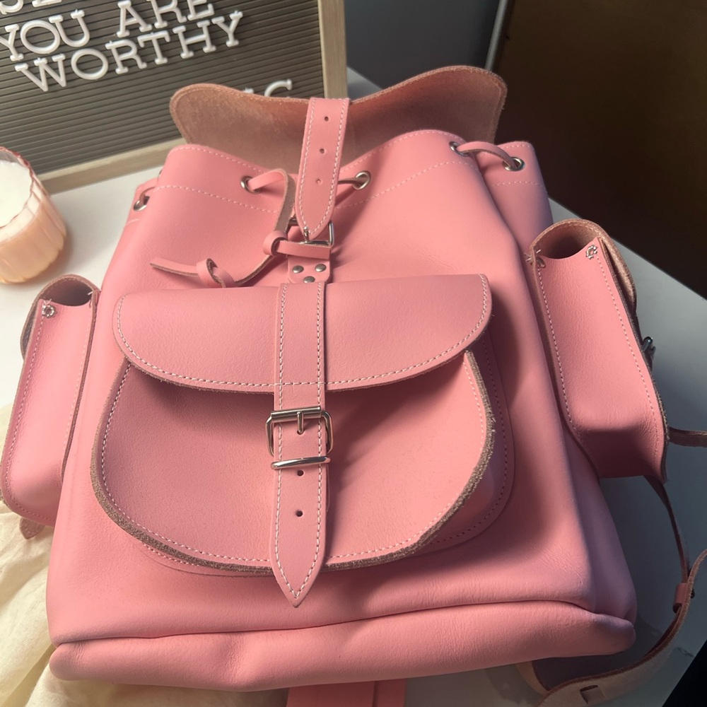 Pink Leather Backpack - Picture 8 of 8